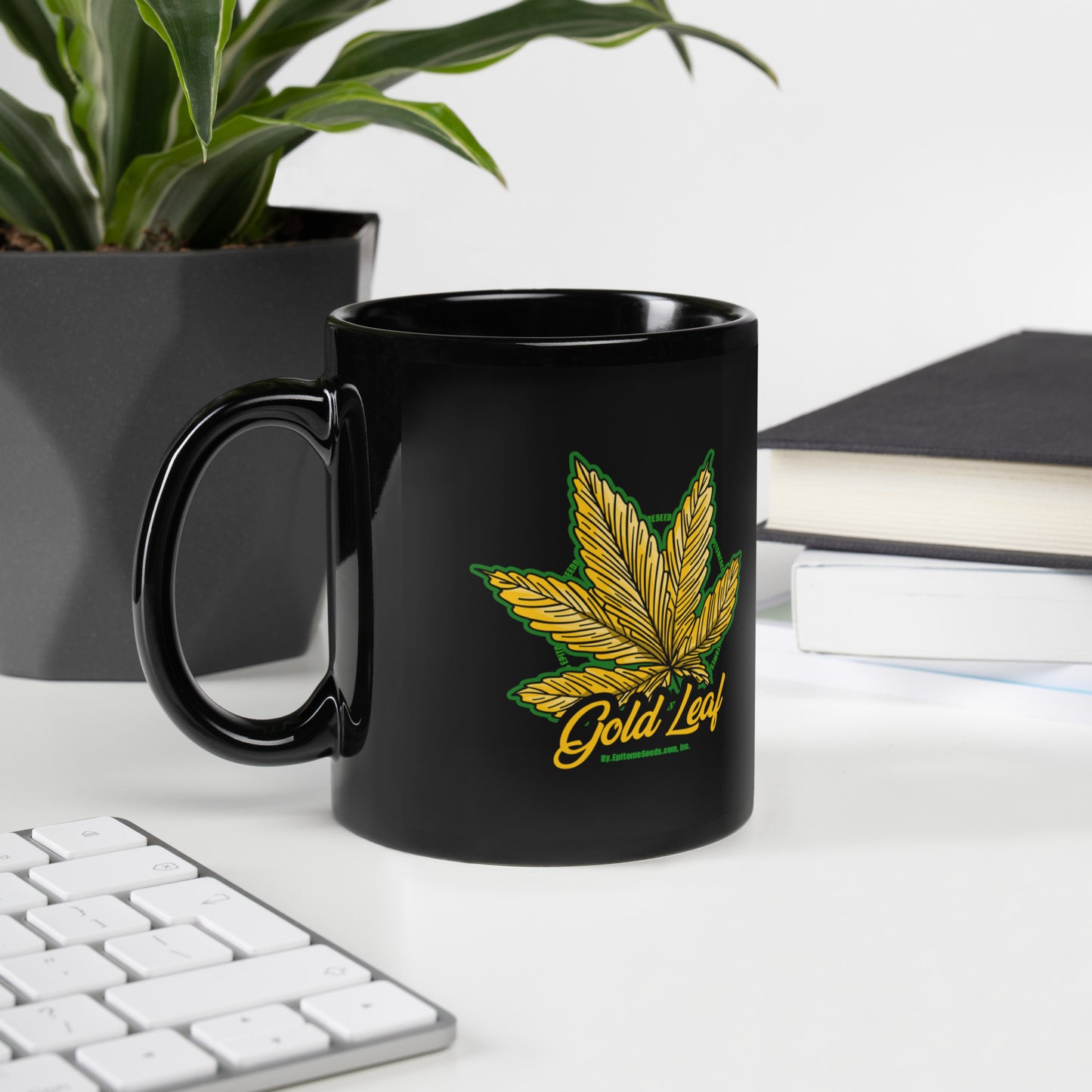 Gold Leaf Strain Black Mug