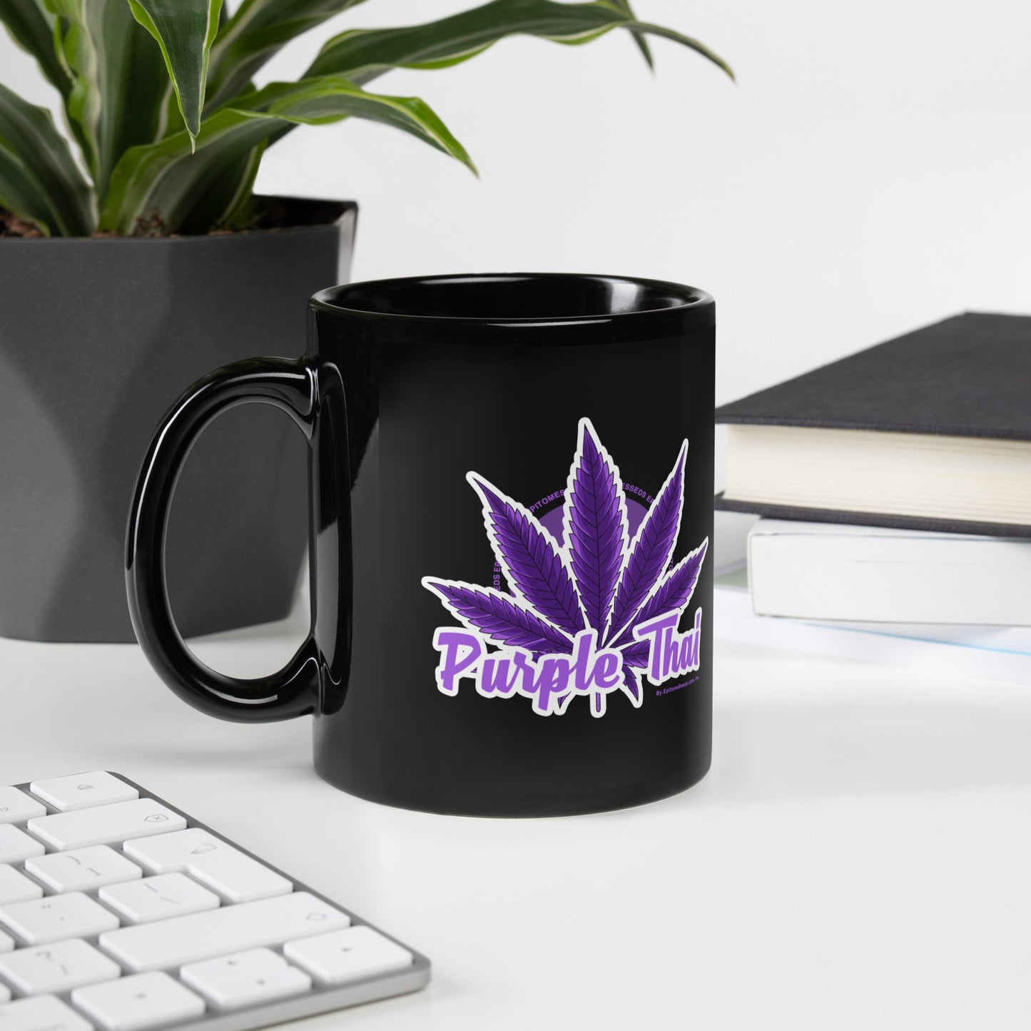 Purple Thain Strain Black Mug