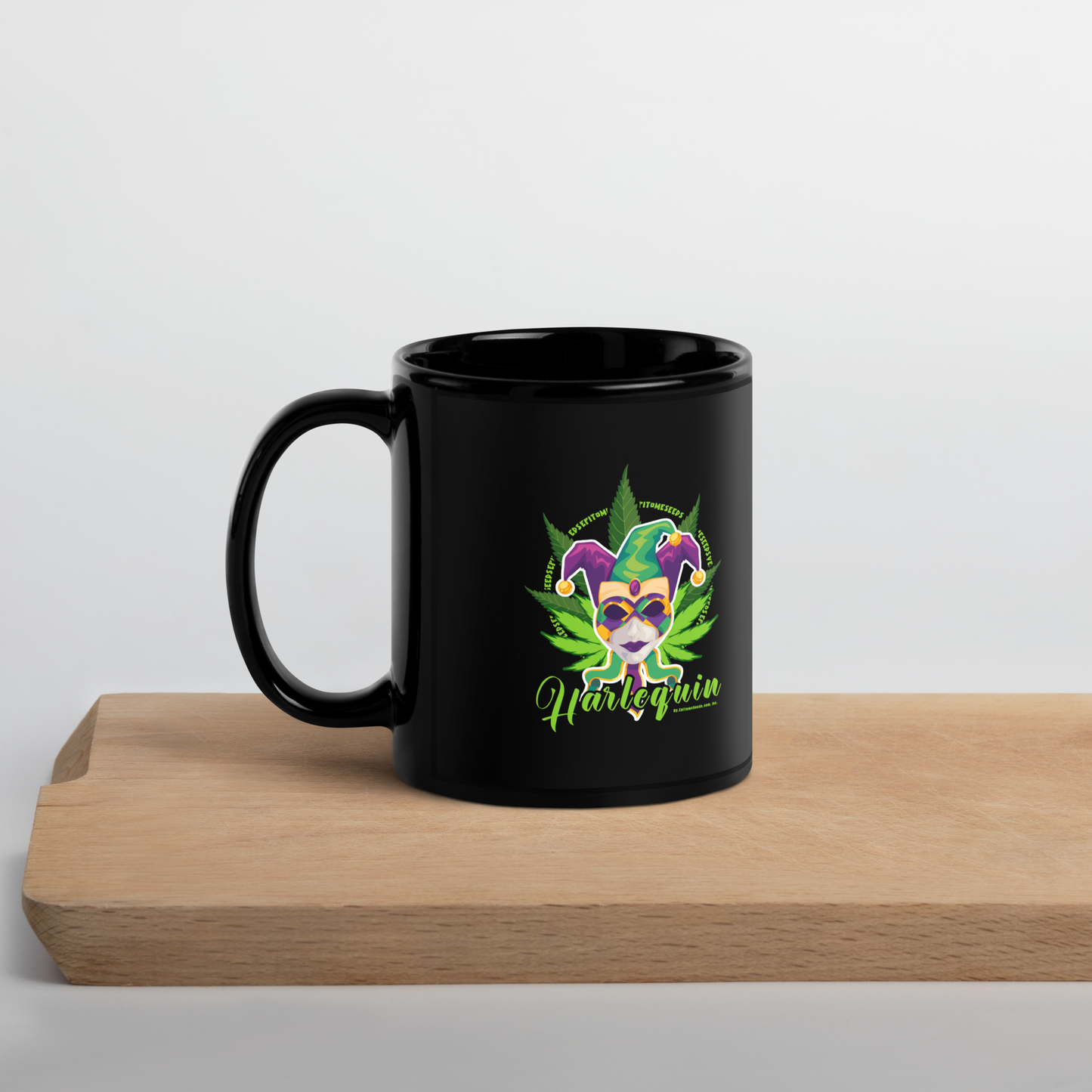 Harlequin Strain Black Mug