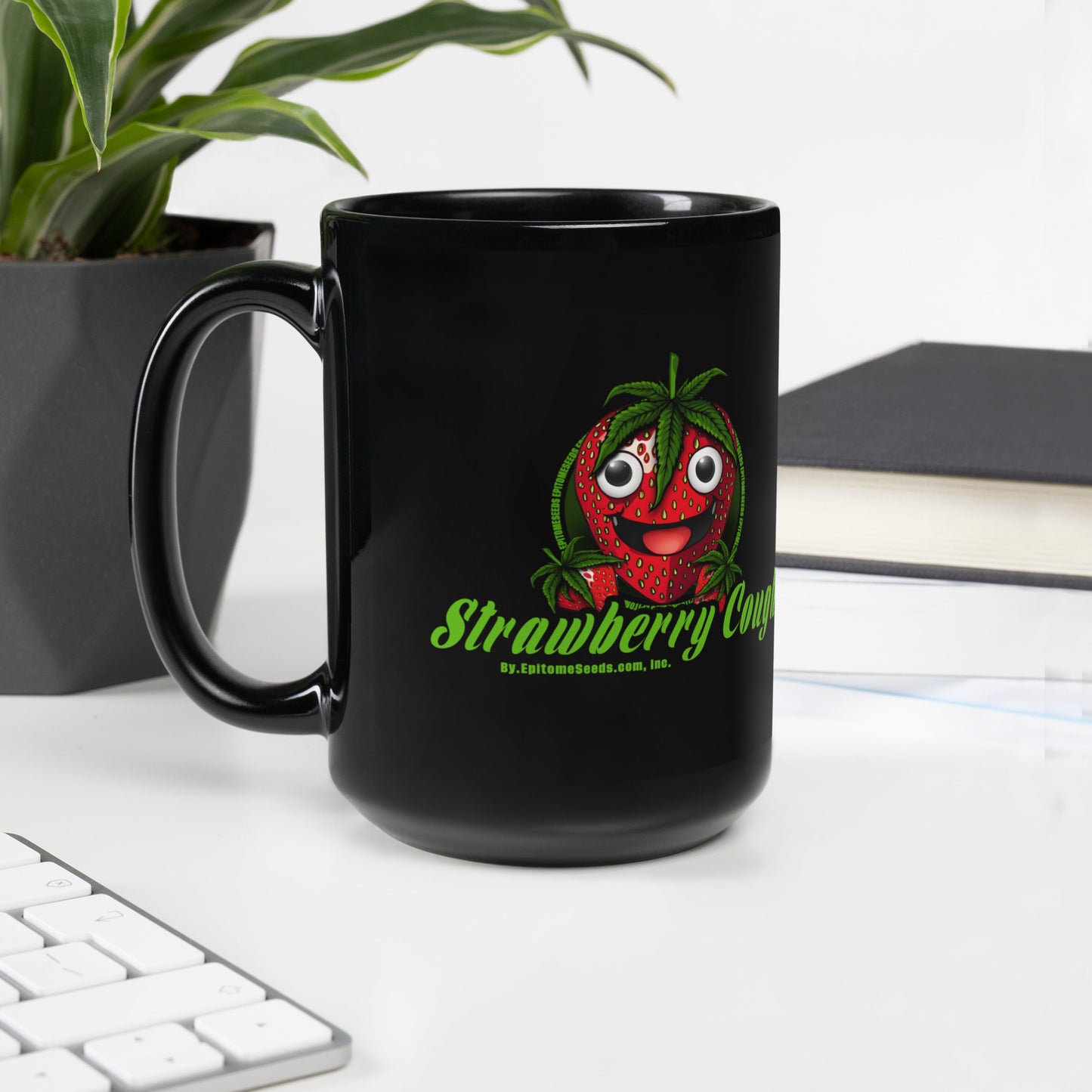 Strawberry Cough Black Mug