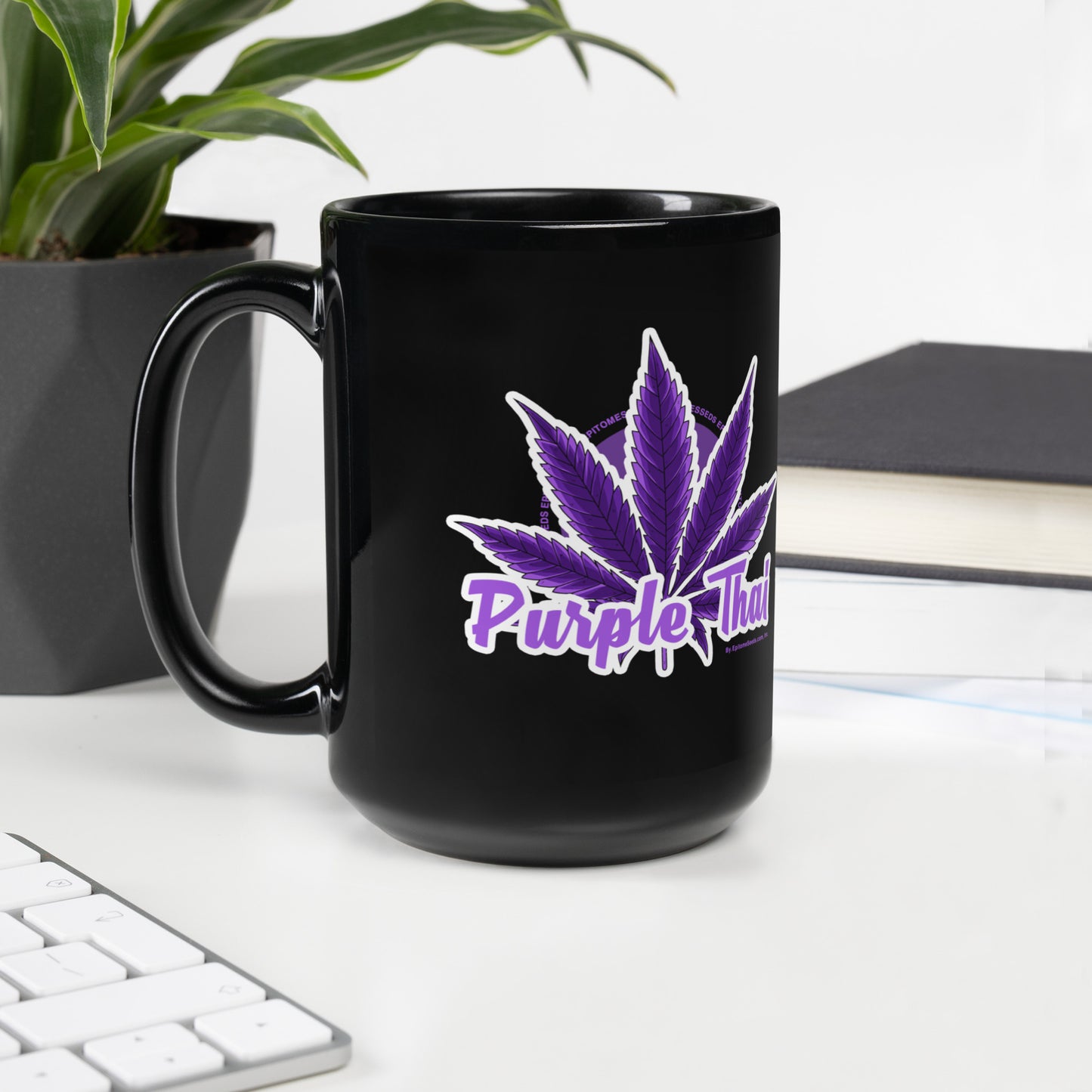 Purple Thain Strain Black Mug