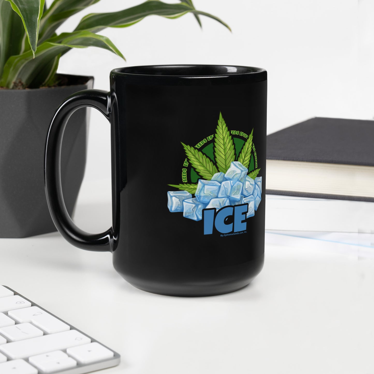 Ice Strain Black Mug