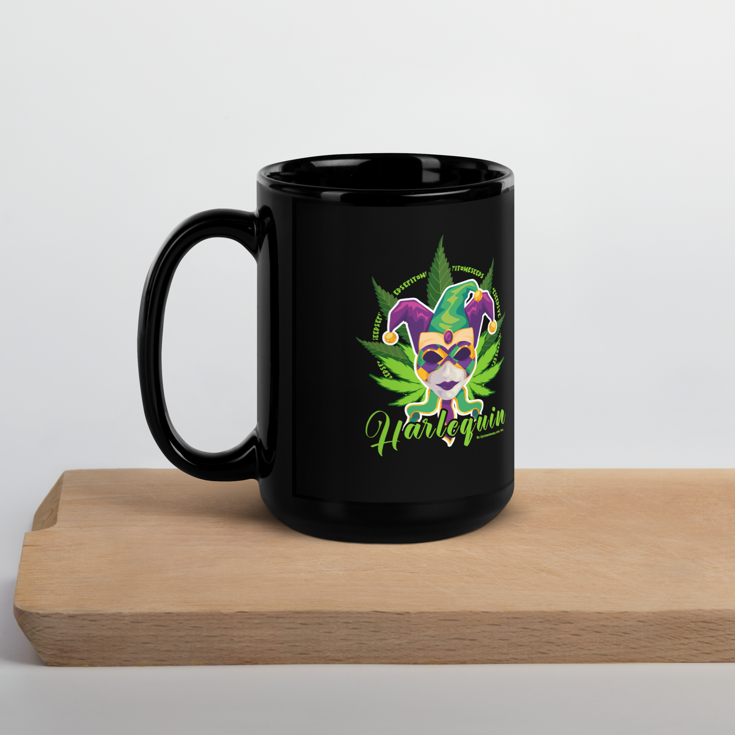 Harlequin Strain Black Mug