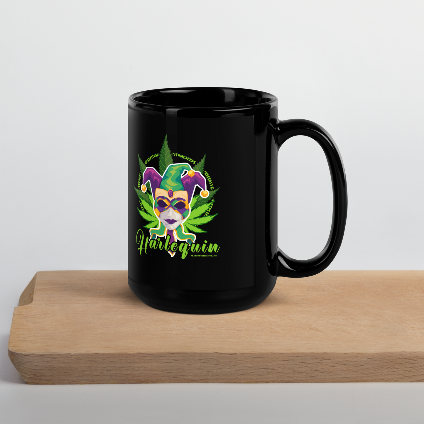 Harlequin Strain Black Mug